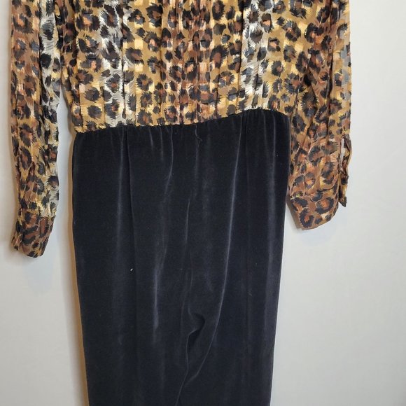PG Collections Jumpsuit Animal Print Size Med Ginger Bort 1 Piece Stirrup Pants - Picture 10 of 12